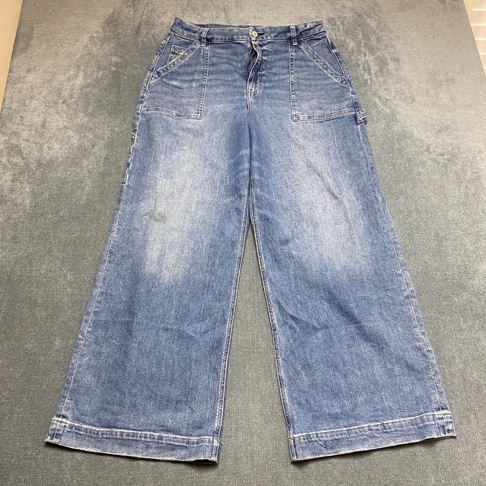 American Eagle Outfitters Carpenter Jeans Womens 12 Blue Denim Cotton Stretch